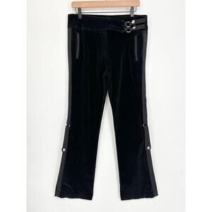 Crest Jeans Vintage 2000s Black Corduroy Buckle Strap Pants Size 13/14